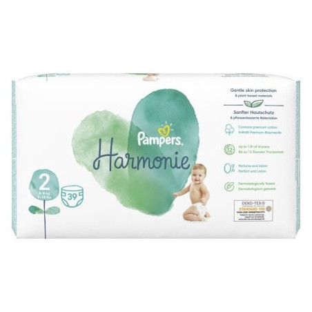 PAMPERS 9% ДДС Harmonie Размер 2, пелени, Мини, 39 бр.