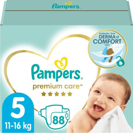 PAMPERS 9% ДДС Premium Care Размер 5, пелени, MB, 88 бр.