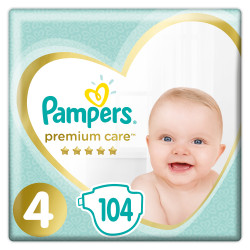 PAMPERS 9% ДДС Premium Care Размер 4, пелени, MB, 104 бр.