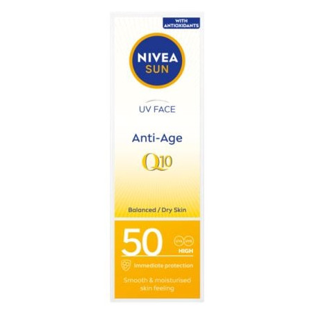 Nivea Sun Q10 Anti-Age & Anti-Pigments Слънцезащитен крем за лице SPF50 50 мл