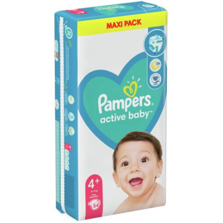 Pampers active baby пелени vpp размер 4+ / 10-15кг/ х54