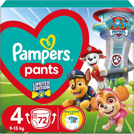 PAMPERS 9% ДДС Pants Paw Patrol Размер 4, гащички, GPP, 72 бр.