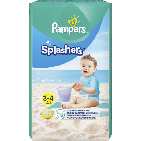 PAMPERS 9% ДДС Splashers Бански Размер 3-4, гащички, Миди, 12 бр.
