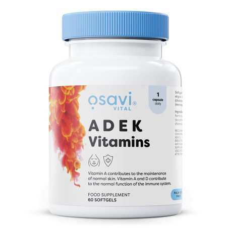ADEK Vitamins | A + D + E + K | with Quali-D® х 60 капсули