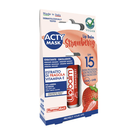 Pharmadoct Acty Mask Балсам за устни SPF15 Ягода 5.7 ml