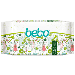 Бебешки мокри кърпи БЕБО с екстракт от Алое Вера 15 бр.