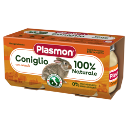 Бебешко пюре Plasmon заешко месо 4м 2х80гр.