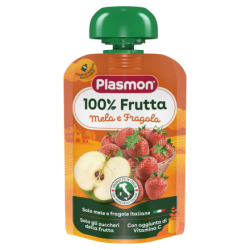 Плодова закуска Plasmon ябълки и ягоди 12+м 100гр.