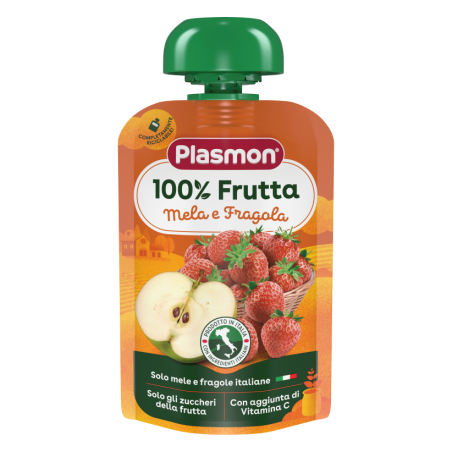 Плодова закуска Plasmon ябълки и ягоди 12+м 100гр.