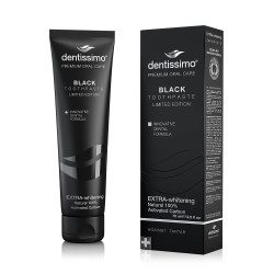 DENTISSIMO Extra Whitening Black избелваща, паста за зъби, 75 мл