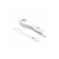 Четка с гребен Babyono Зебра Бял 570/03