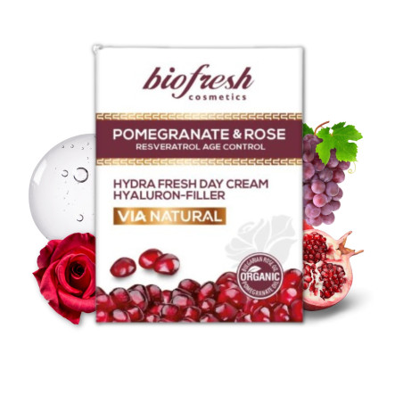 Нежен хидратиращ дневен крем за лице VIA NATURAL POMEGRANATE AND ROSE 50 ml