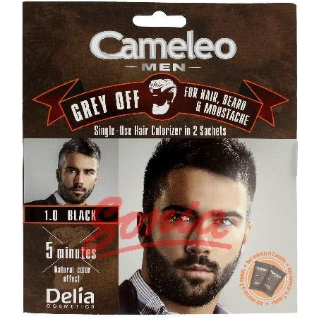 D CAMELEO MEN Grey Off Боя за коса, брада и мустаци 2x15ml 1.0 Black