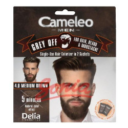 D CAMELEO MEN Grey Off Боя за коса, брада и мустаци 2x15ml 4.0 Medium Brown