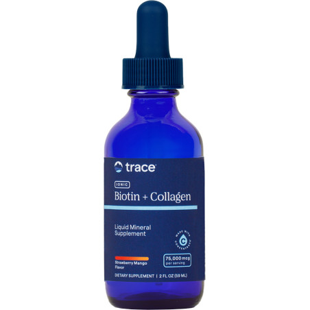 Trace Minerals Ionic Biotin + Collagen 75,000mcg - Йонен Биотин + Колаген | 59ml