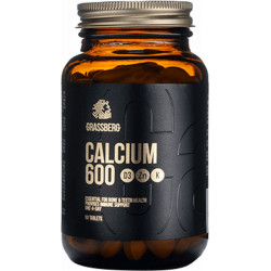 Grassberg Calcium 600 + D3 + Zn + K - Калций, Витамин Д, К и Цинк | 90 tabs
