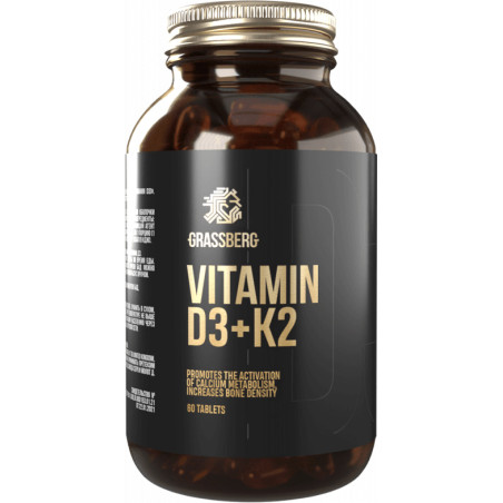 Grassberg Vitamin D3 + K2 - Витамин D3 + K2 | 60 tabs