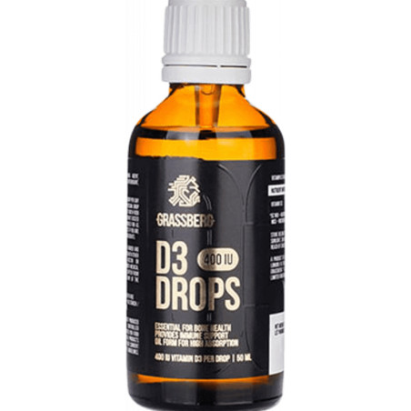 Grassberg Vitamin D3 Drops 400IU - Витамин D3 | 50ml