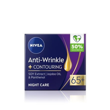 NIVEA AntiWrinkle+ Контуриращ нощен крем против бръчки 65+