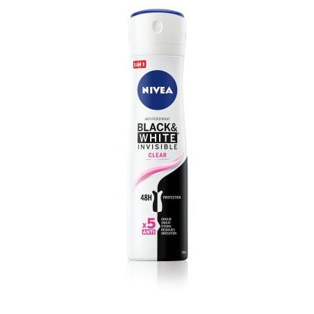 NIVEA Deo Спрей дамски Invisible on Black & White Clear