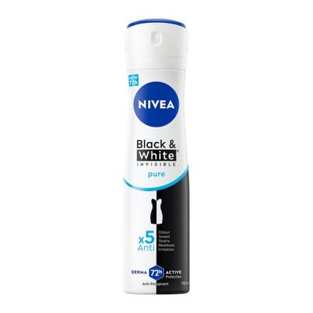 NIVEA Deo Спрей дамски Invisible on Black & White Pure