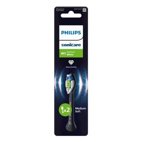 2 броя резервна глава W2 Optimal White Philips Sonicare HX6062/13, черна