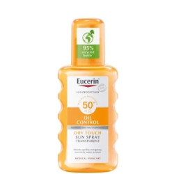 Eucerin oil control прозрачен слънцезащитен спрей spf 50 200мл