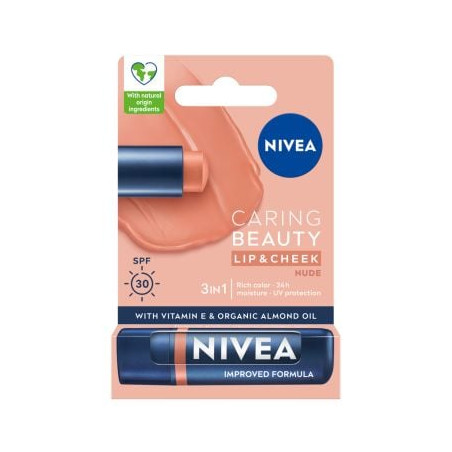 NIVEA Балсам за устни Caring Beauty Nude SPF 30