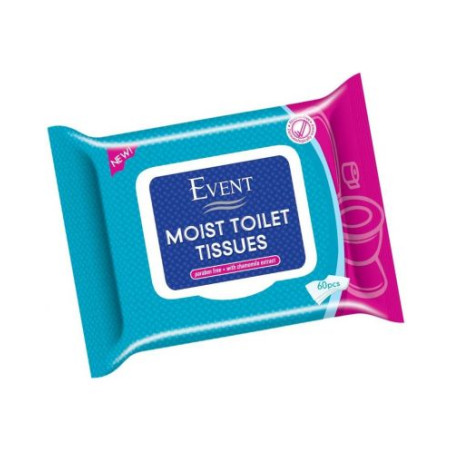 Event WC влажни кърпи, биоразградими, 60 бр, с капак
