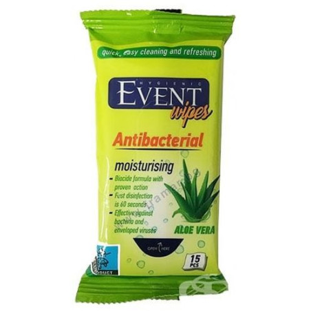 Event антибактериални кърпи Алое 15 бр.