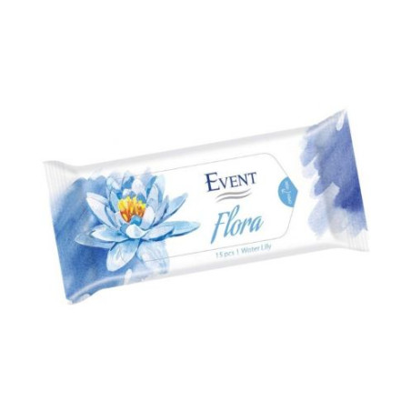 Event Flora Water Lily влажни кърпички , 15 бр.