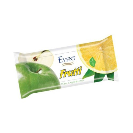 Event Frutti Apple & Lemon влажни кърпички , 15 бр.