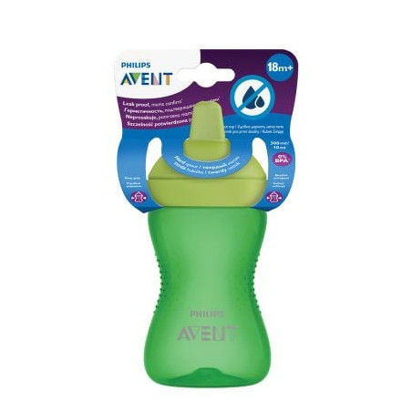 Philips AVENT Неразливаща се чаша с твърд накрайник 300 мл, 18м+, ЗЕЛЕНА SCF804/03