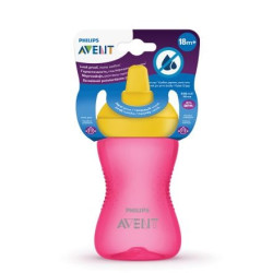 Philips AVENT Неразливаща се чаша с твърд накрайник 300 мл, 18м+, ЧЕРВЕНА SCF804/04
