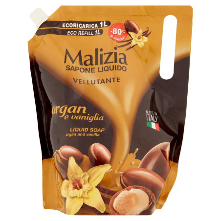 Malizia течен сапун пълнител Argan&Vanilla 1000мл