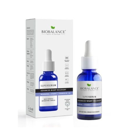BIOBALANCE СУПЕР СЕРУМ ЗА ДОПЪЛНИТЕЛНО НОЩНО ВЪЗСТАНОВЯВАНЕ, 30 МЛ / 9.218 /