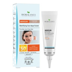 BIOBALANCE AKNSUN СЛЪНЦЕЗАЩ.КРЕМ ТОНИРАЩ И МАТИРАЩ,ЗА ПРОБЛЕМНА КОЖА, SPF 50, 40 МЛ / 9.133 /