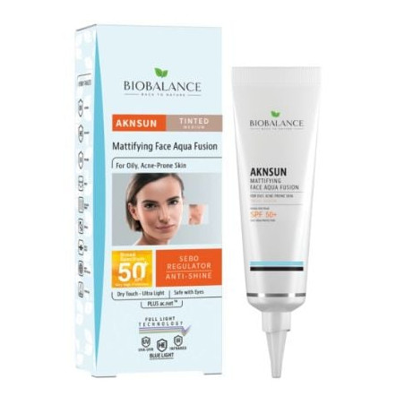 BIOBALANCE AKNSUN СЛЪНЦЕЗАЩ.КРЕМ ТОНИРАЩ И МАТИРАЩ,ЗА ПРОБЛЕМНА КОЖА, SPF 50, 40 МЛ / 9.133 /
