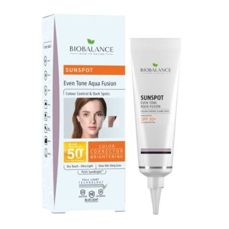 BIOBALANCE AQUA FUS. СЛЪНЦЕЗАЩ.КРЕМ МАТИРАЩ,ЗА КОЖА С ПИГМ. ПЕТНА, SPF 50, 40 МЛ / 9. 145 /