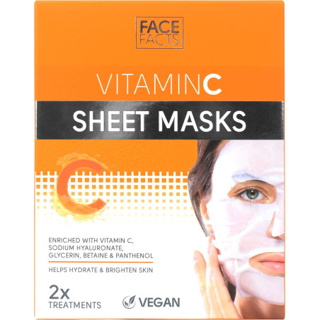 FACE FACTS SHEET МАСКА ЗА ЛИЦЕ ВИТАМИН С, 2X20 МЛ