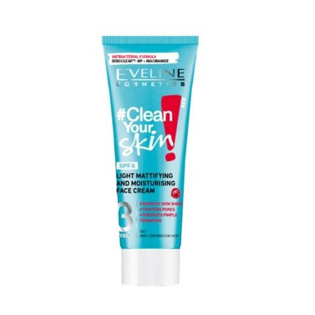 EV1 CLEAN YOUR SKIN ЛЕК МАТИРАЩ И ХИДРАТИРАЩ КРЕМ ЛИЦЕ, 75 МЛ