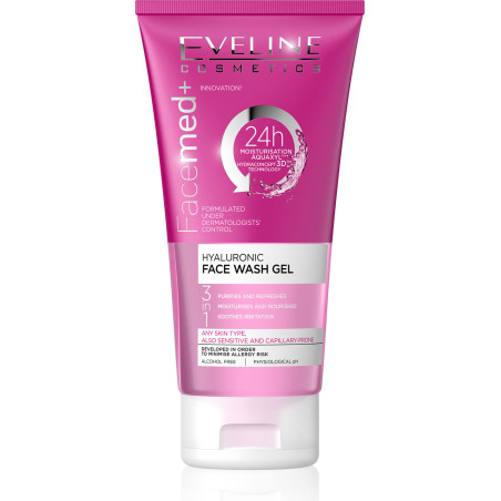 EV1 FACEMED+ HYALURONIC ПОЧИСТВАЩ ГЕЛ ЛИЦЕ, 150 МЛ