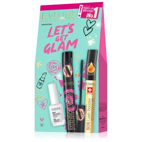 EV11 КТ LET'S GET GLAM / SOS LASH BOOSTER,NAIL 8IN1 TOTAL ACTION ,СПИРАЛА EXTENSION VOLUME THICKEN/