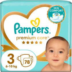 PAMPERS 9% ДДС Premium Care Размер 3, пелени, JP, 78 бр.