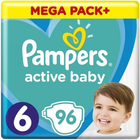PAMPERS 9% ДДС Active Baby Размер 6, пелени, XL MB, 96 бр.