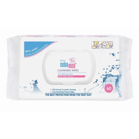 SEBAMED Clensing, мокри кърпички, 60бр.