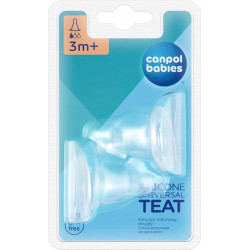Силиконов биберон Canpol slow 2бр.