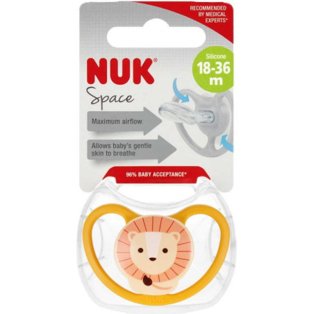 Бебешка силиконова залъгалка Nuk Space 18-36м., асортимент