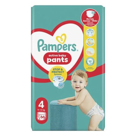 PAMPERS 9% ДДС Active Baby Размер 4, гащички, GP, 66 бр.