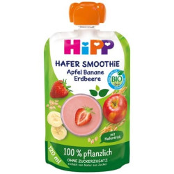 HIPP 84006 HiPPiS БИО Ягода, Банан, Ябълка и Овес, смути, пауч, 120 мл